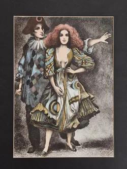 HELMUT KIES - Pierrot und Columbine - Lithogaphie  - Bild 2