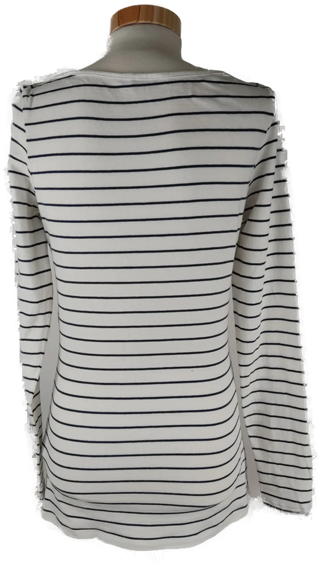 T-Shirt "Pimkie", langarm mit Rundhalsausschnitt, weiß mit blauen Streifen, Größe M – Bild 3