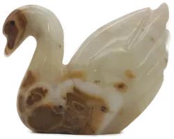 Dekofigur Schwan aus Onyx-Stein - Bild 3