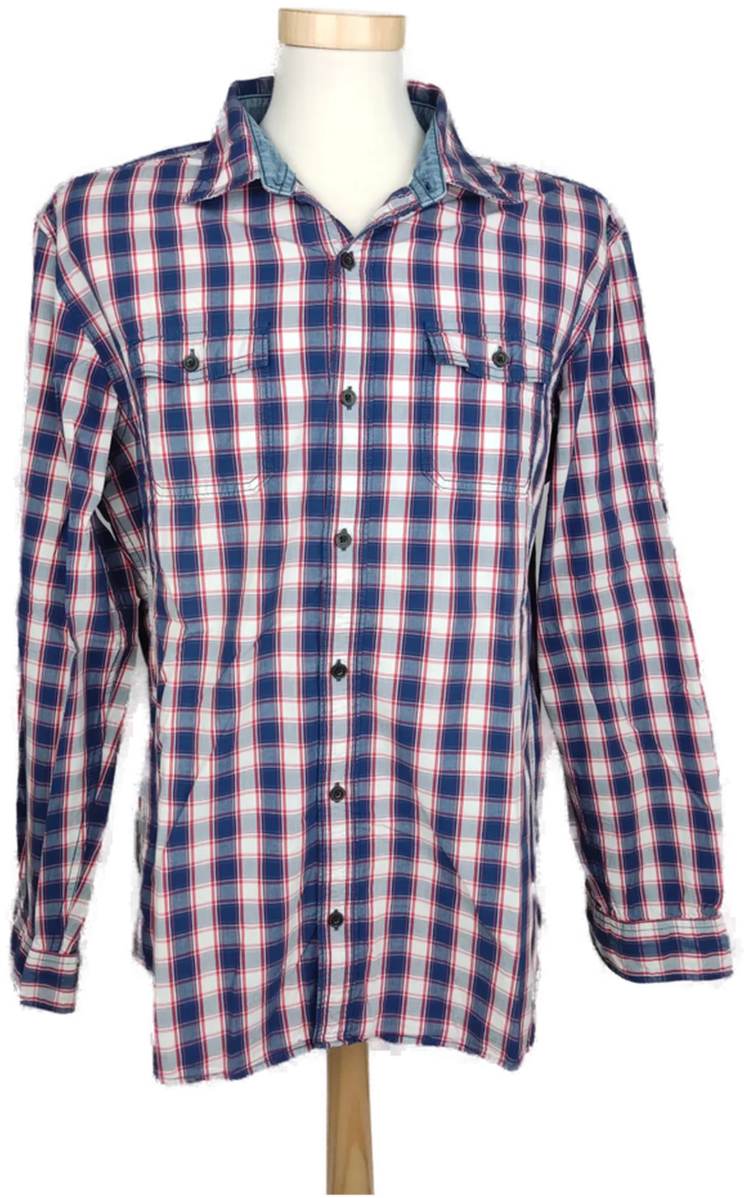 s'Oliver Herren Hemd blau/rot/weiß kariert - XL/52 - Bild 1