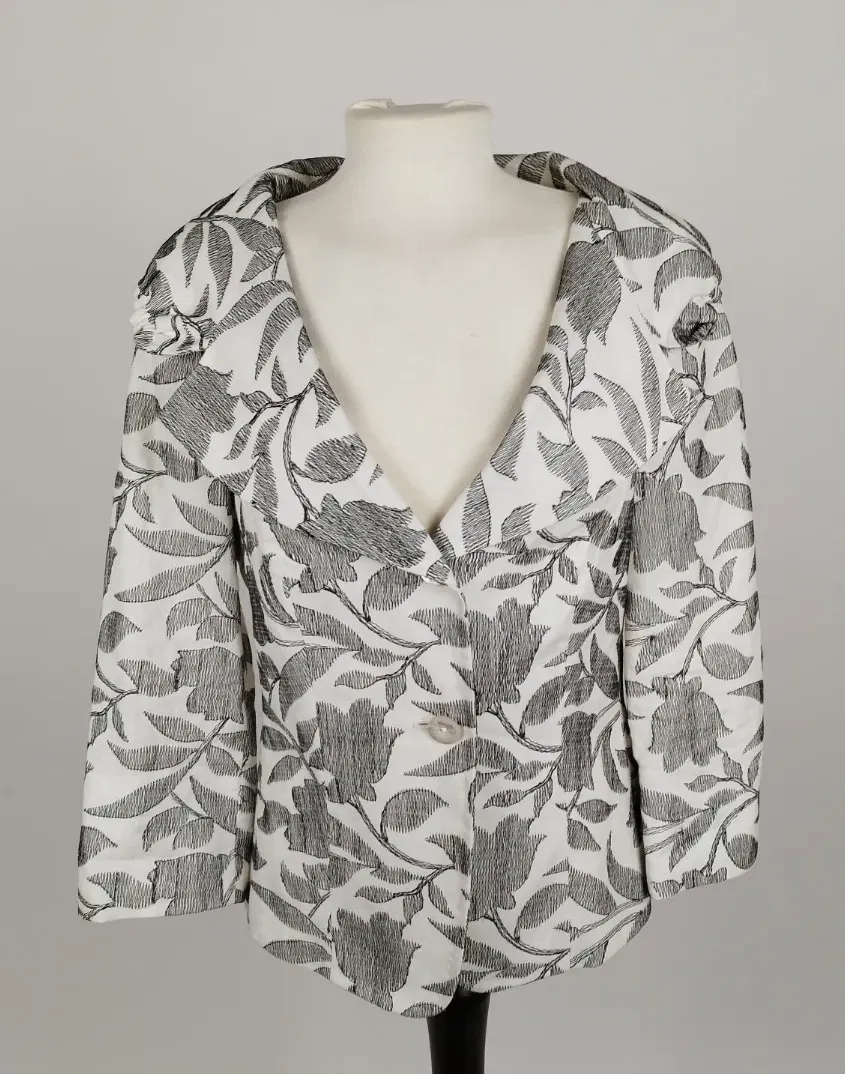 MaxMara Blazer mit Blattmuster - 38, 91% Leinen, 8% Viskose, 1% Polyester - Bild 4