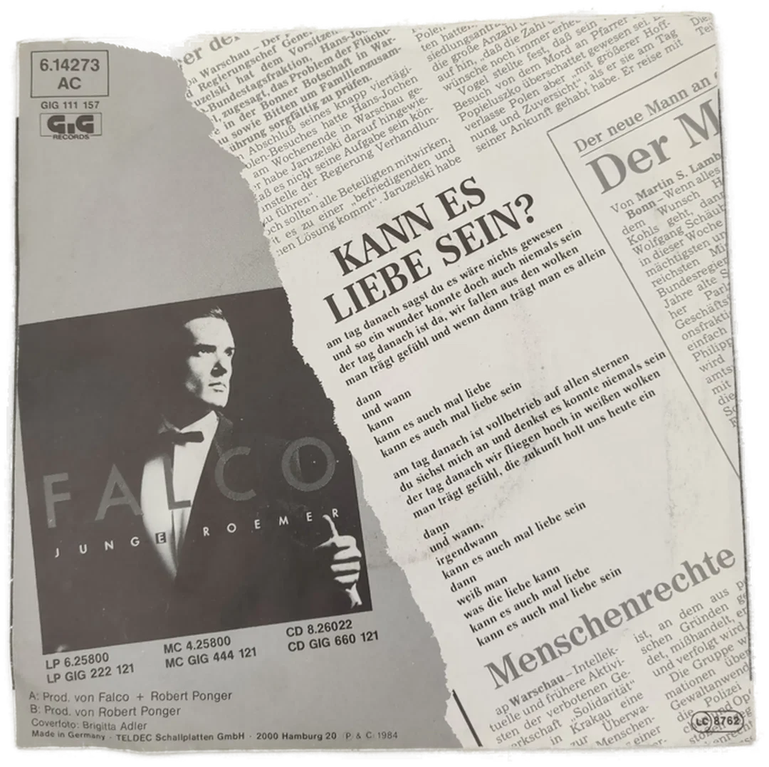 Falco & Désirée* – Kann Es Liebe Sein? / Steuermann - Single 1984 – Bild 2
