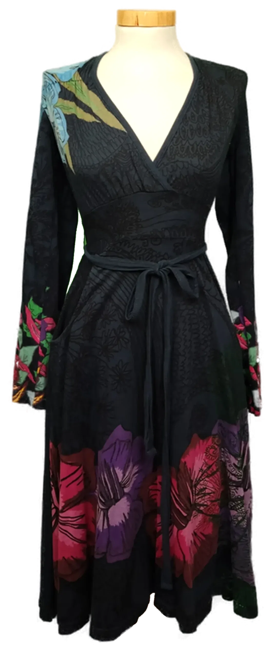 Desigual Damen Midikleid dunkelblau gemustert Gr. M - Bild 1