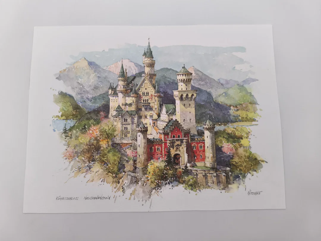 2er - Set Kunstdrucke, Königsschloss Neuschwanstein & Schloss Herrenchiemsee - Detlev Nitschke – Bild 2