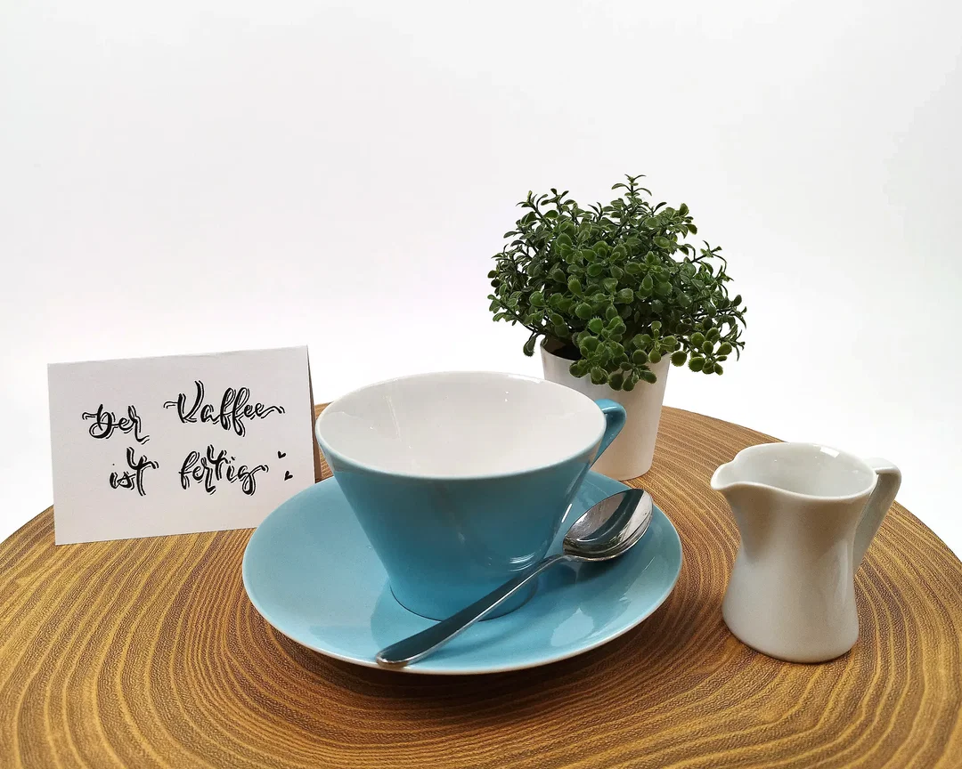 Kaffetasse 2‑tlg. Lilien Porzellan, Daisy, Blau  – Bild 2