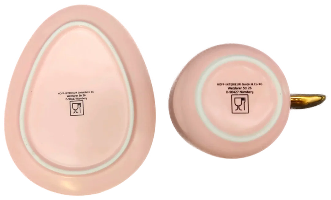 Oster Kaffeebecher pastellrosa mit Untertasse – Bild 3