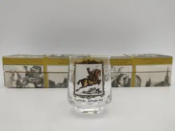 6x Vintage-Schnapsgläser mit Reitermotiven im Originalkarton - Bild 8