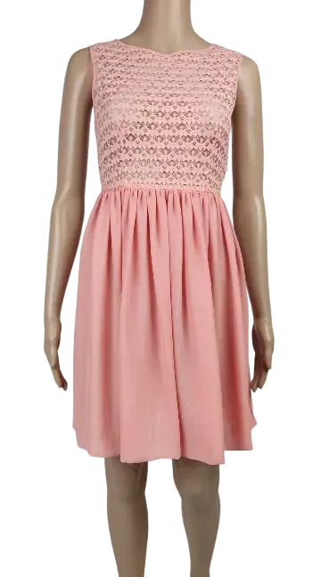 American Apparel Damen Chiffonkleid, pfirsichrosa - Gr. XS - Bild 4