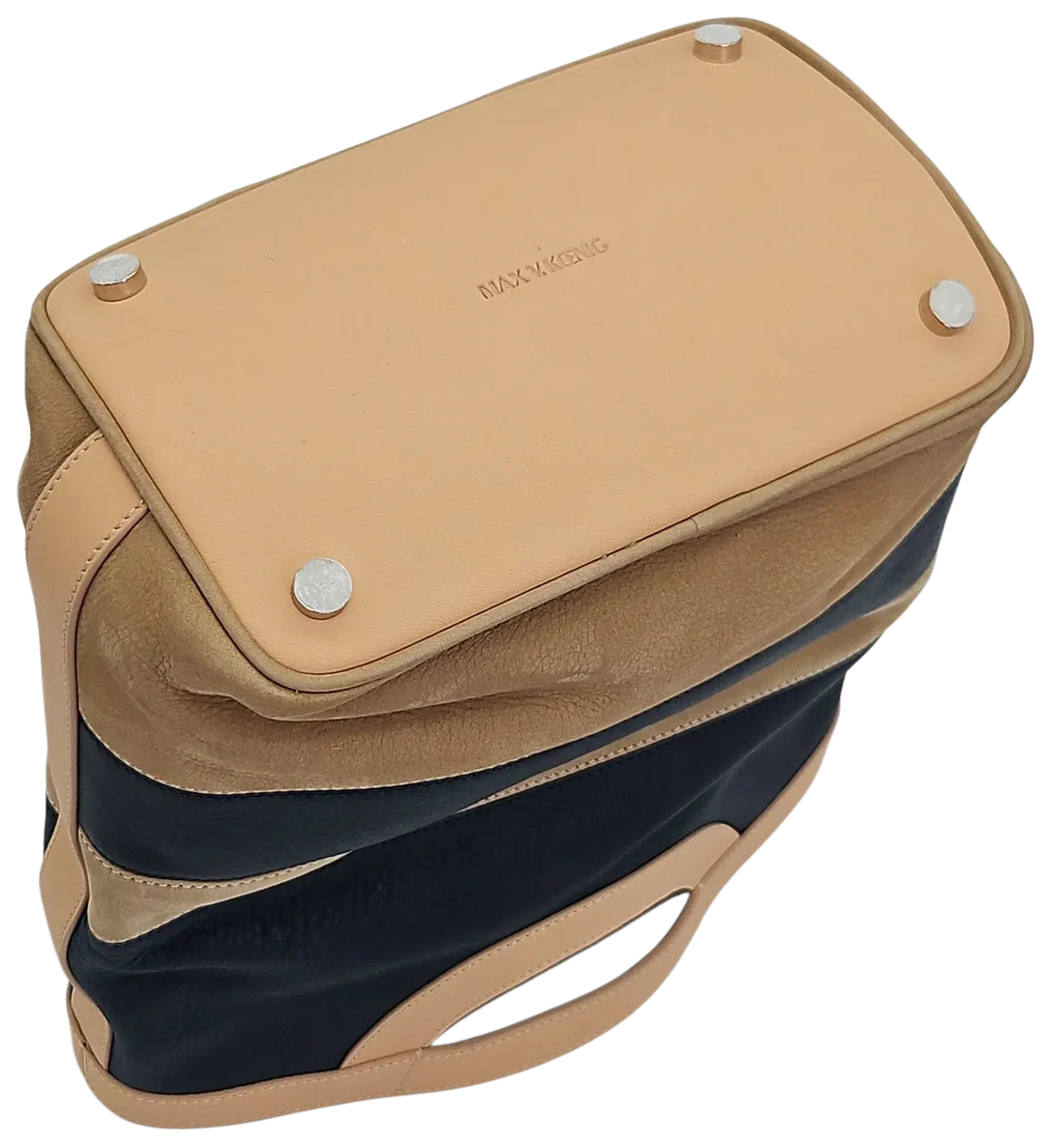 Max V. Koenig Damen Lederhandtasche, marine/beige - Höhe ca. 29 cm  – Bild 4