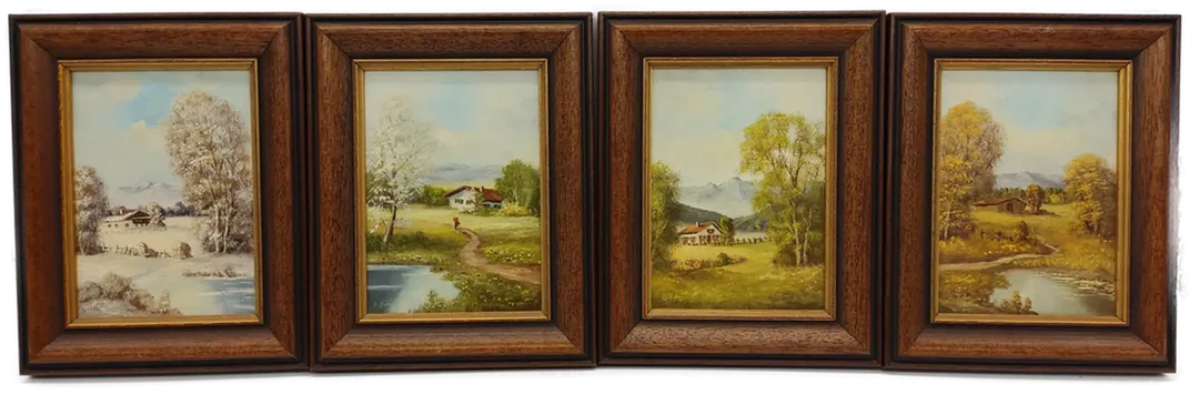 Die 4 Jahreszeiten, Original Ölgemälde von A. Behr - Bild 2