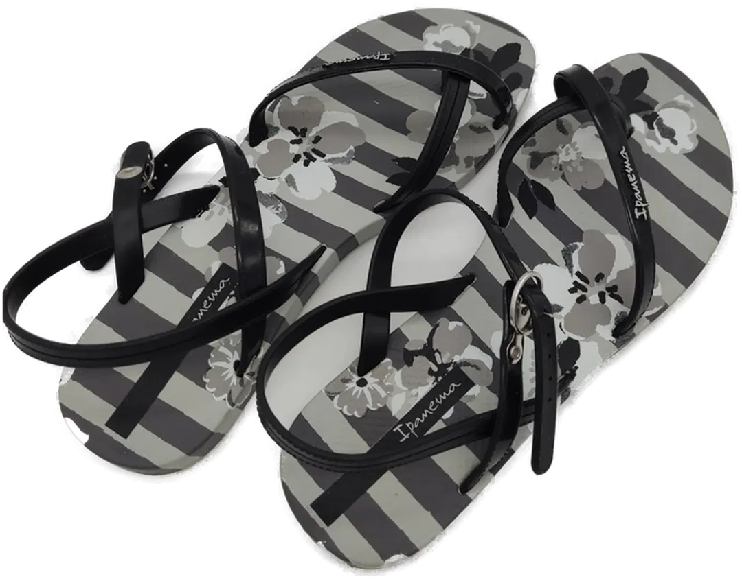 Ipanema Damen Sandalen, schwarz/grau gemustert, Größe 38 - Bild 1