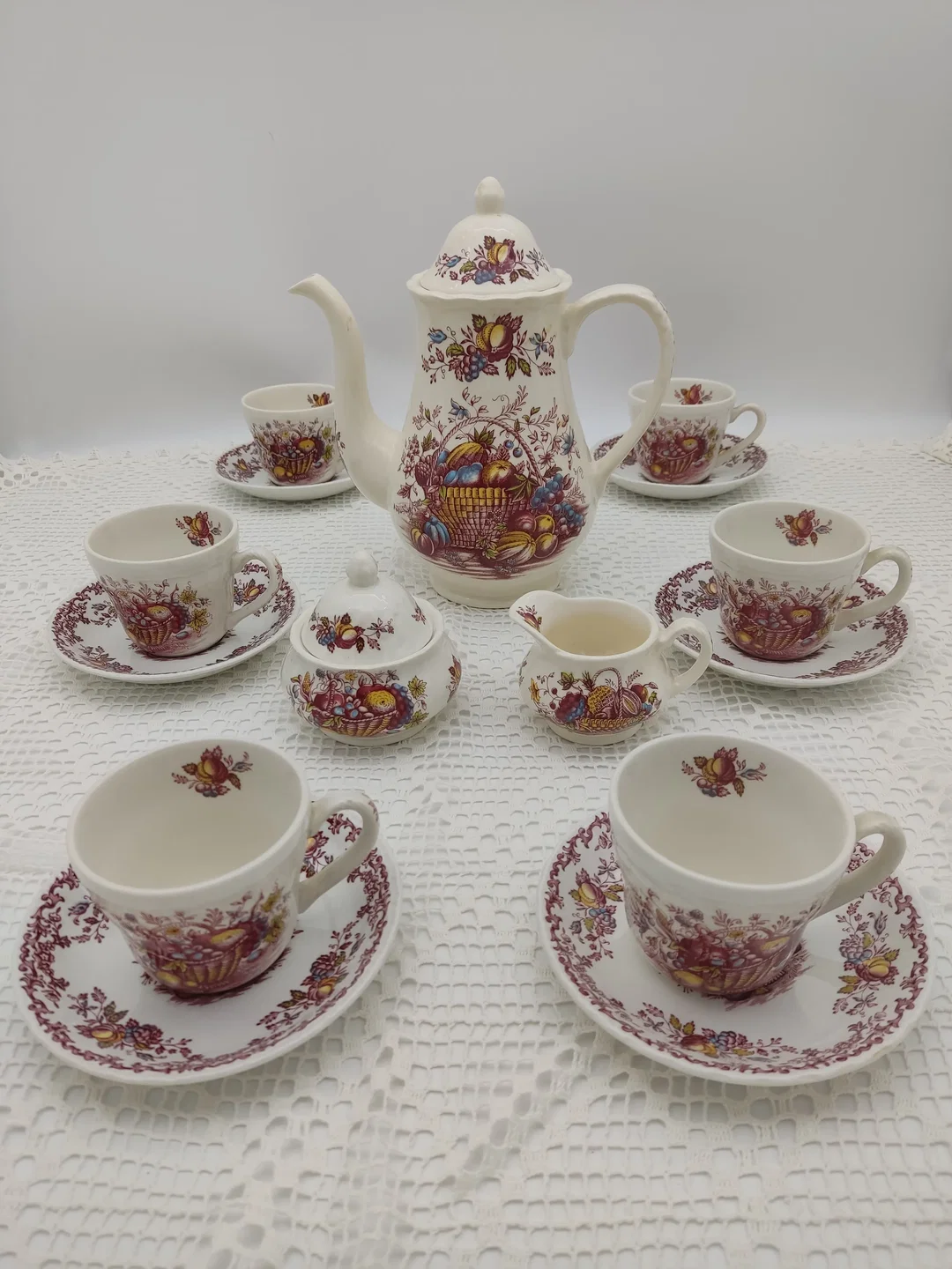 Royal Tudor 'Fruits & Flowers Kaffee- und Teeservice Keramik | Englischer Schatz - Bild 4
