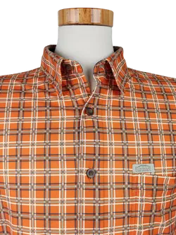 Kilimanjaro Herren Kurzarmhemd, orange/blau/weiß - Gr. M - Bild 4