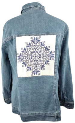 Hammer Jeansjacke Bestickt | Einmaliges Unikat – Vorschau 1