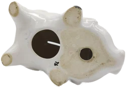 Sparschwein Porzellan, weiß mit Bemahlung, Größe ca. 18 x 12 x 11 cm - Bild 4