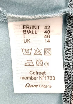 Etam Damen Negligé türkis mit Blumenmuster und Masche - Gr. FR 42 - Bild 5