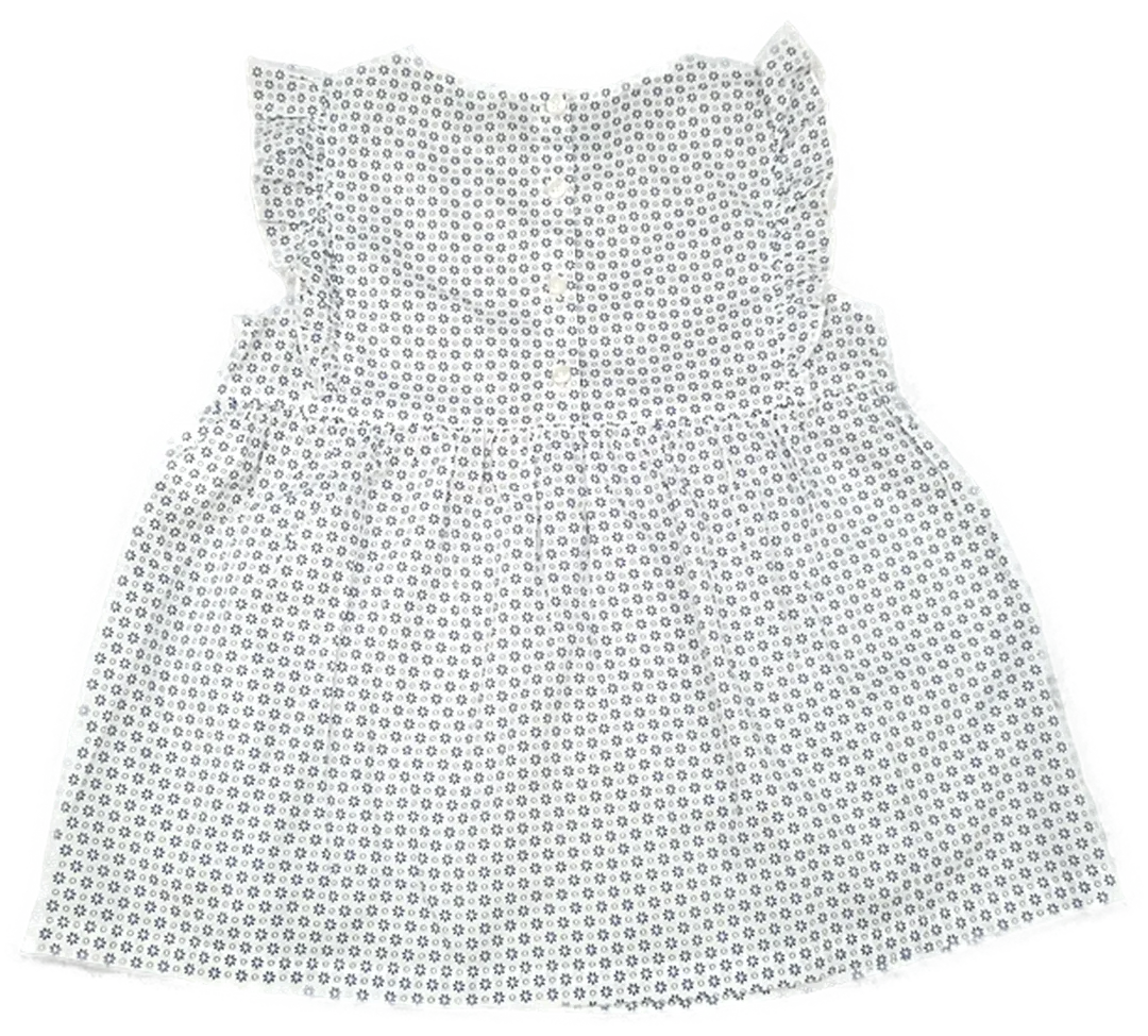 United Colors of Benetton Kinderkleid weiß gemustert Gr. M – Bild 2