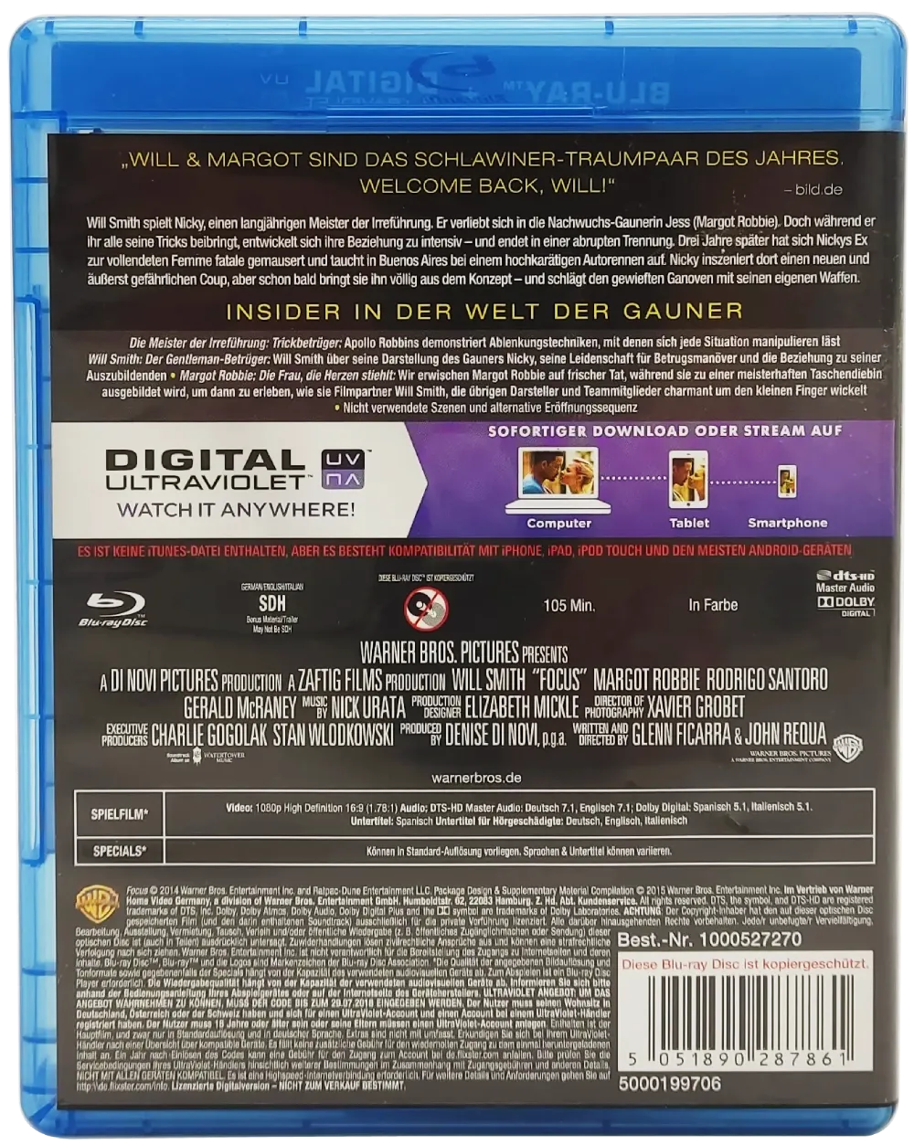 Blu-Ray "Focus" mit Margot Robbie und Will Smith – Bild 2