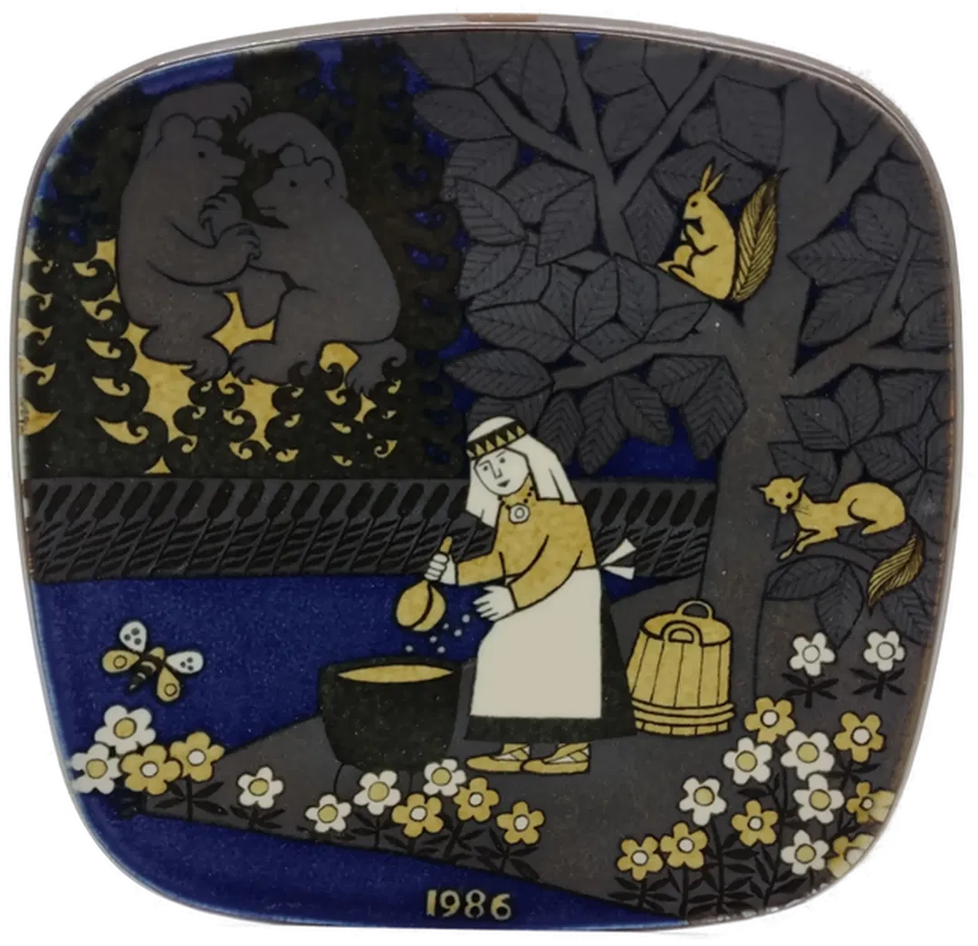 Arabia Kalevala Jahresteller Finnland 1986 Raija Uosikkinen  - Bild 4