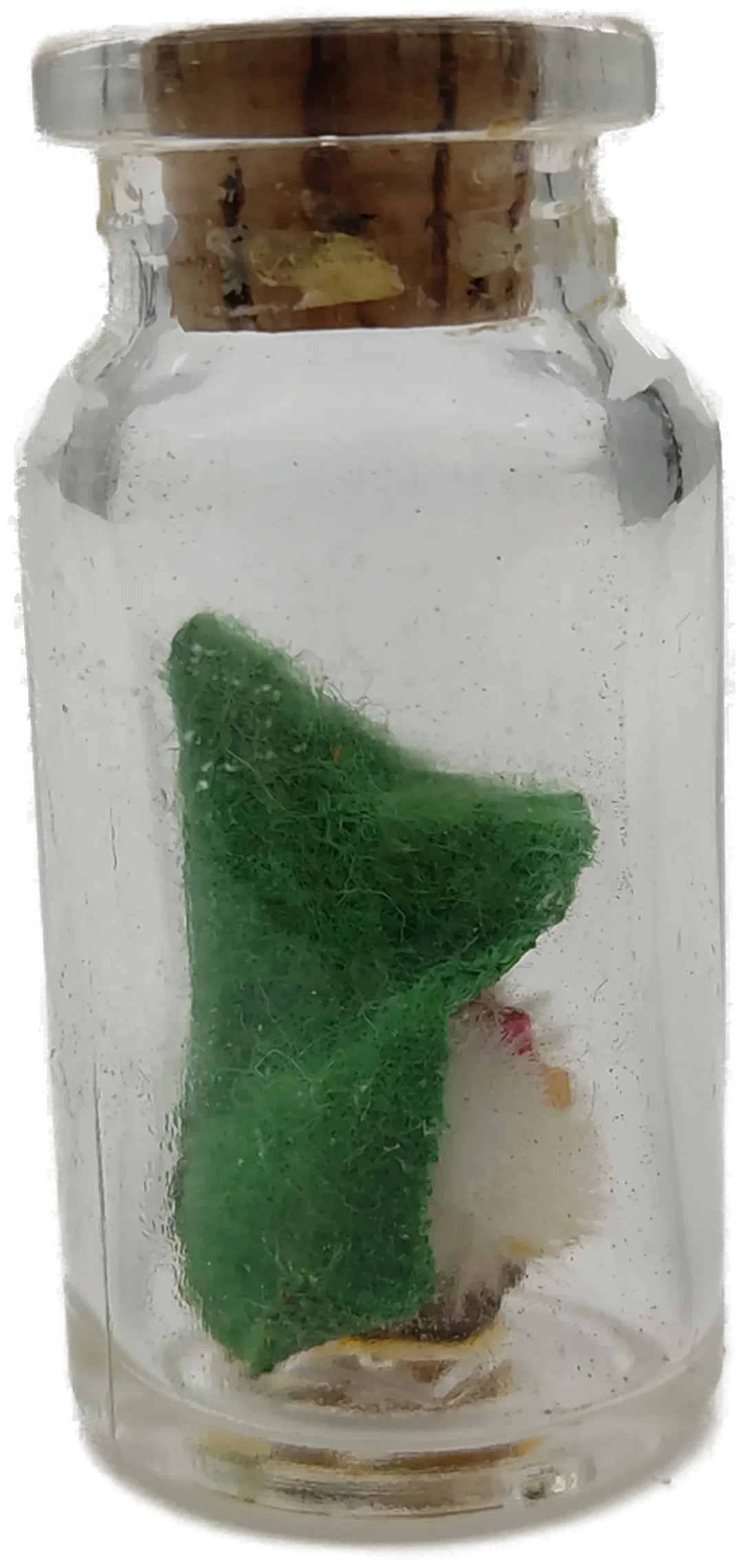 Skandinavische Miniatur-Wichtelfigur in Glasflasche | Geschenkidee – Bild 3