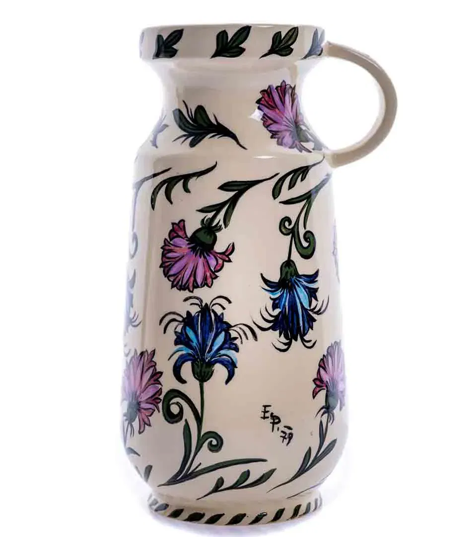 GMUNDNER KERAMIK Vase mit Blumenmuster, Höhe 22cm - Bild 4