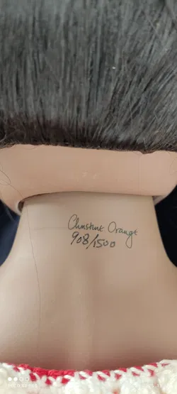 Künstlerpuppe, Christine Orange Porzellanpuppe 