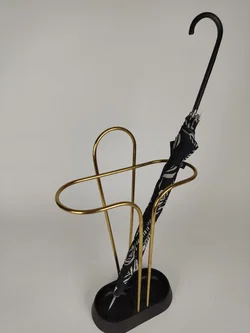 Vintage-Flanierschirm / Damenschirm / Sonnenschirm - schwarz-weiß gemustert - Bild 5