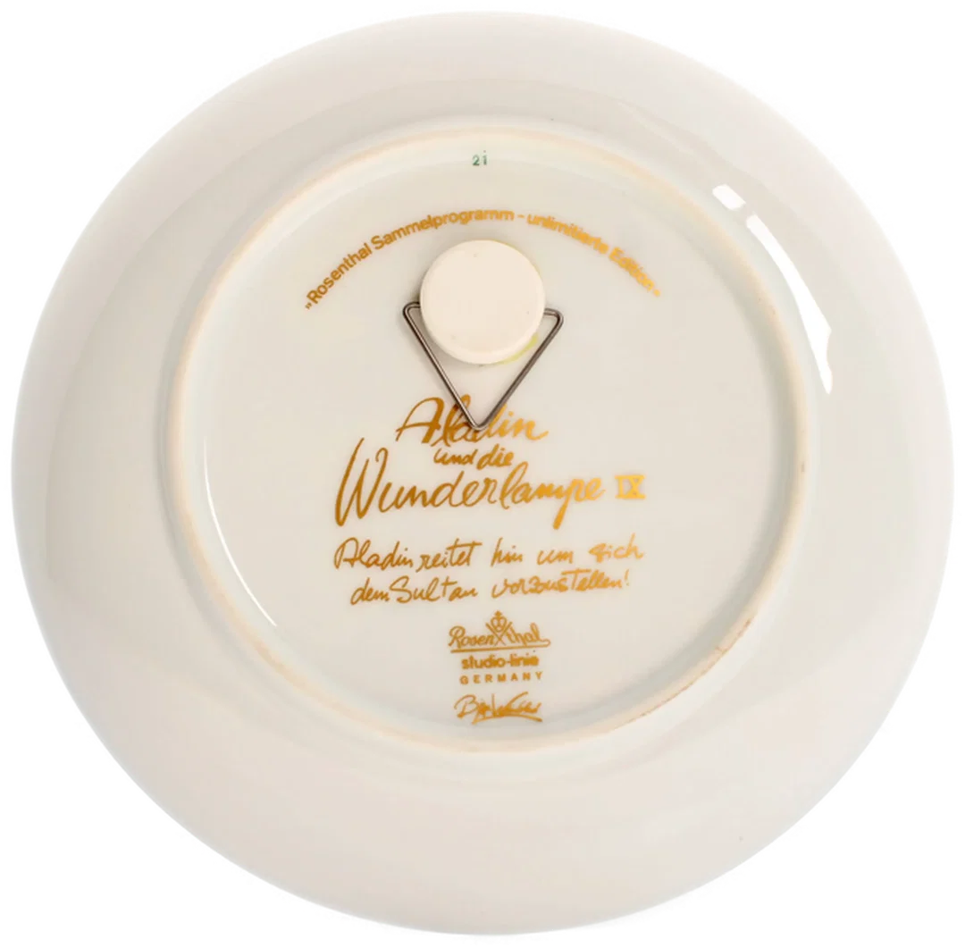 Rosenthal Studio-Line Sammelwandteller „Aladin und die Wunderlampe IX“ – Bjørn Wiinblad – Porzellan – Limitierte Edition – Bild 2