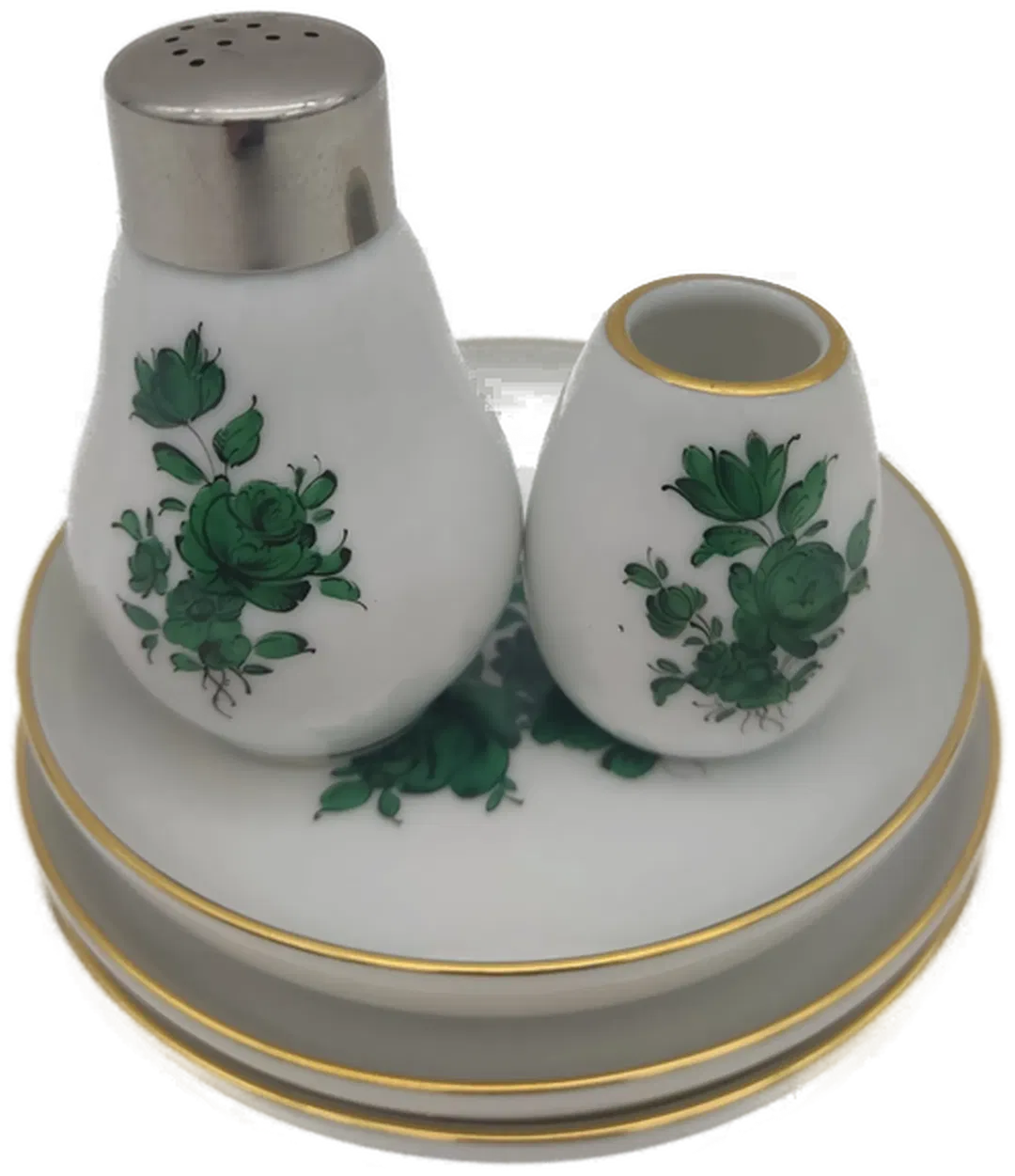 Augarten Porzellan 5 teiliges Set, grüne Rose  - Bild 4