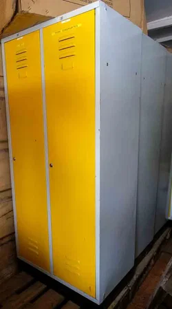 Schrank Spind aus Metall, gelb – Werkstatt Spind 2-türig 83x50x180 cm - Bild 3