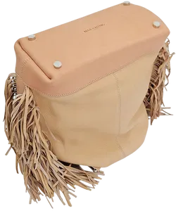 Max V. Koenig Damen Handtasche mit Fransen, creme - Höhe ca. 37 cm  - Bild 2