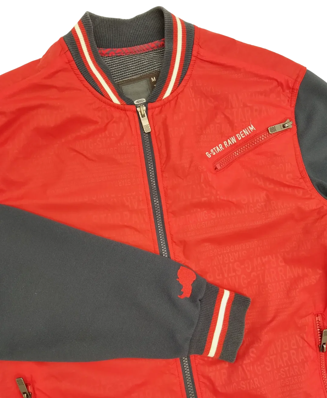 G-Star Raw Herren Bomber Jacke, rot/blau-  Gr. M  – Bild 3