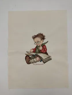 M. J. Hummel-Kreuzstich-Bild: Lesender Junge - Bild 2