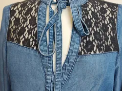 Guess Damen Jeans Bluse blau/schwarz Gr. 36 - Bild 3