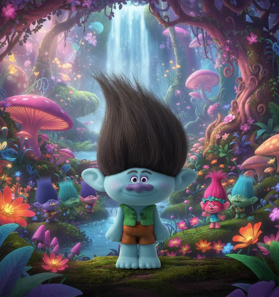 DreamWorks Trolls Schlüsselanhänger Figur | ca. 12 cm | mit echtem Haar | Goliath 2016 | OVP – Bild 2