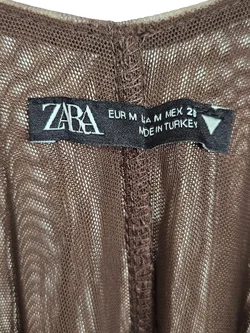 ZARA Damen Maxikleid mit Animal Print, braun - Gr. M - Bild 5