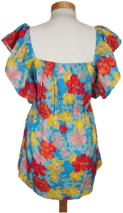 Mamalicious Damen Top blau/gelb/rot geblümt - M/38 - Bild 2