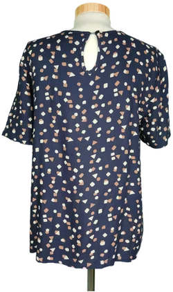 Pieces Damen Bluse kurzarm dunkelblau gepunktet - S/36 - Bild 2