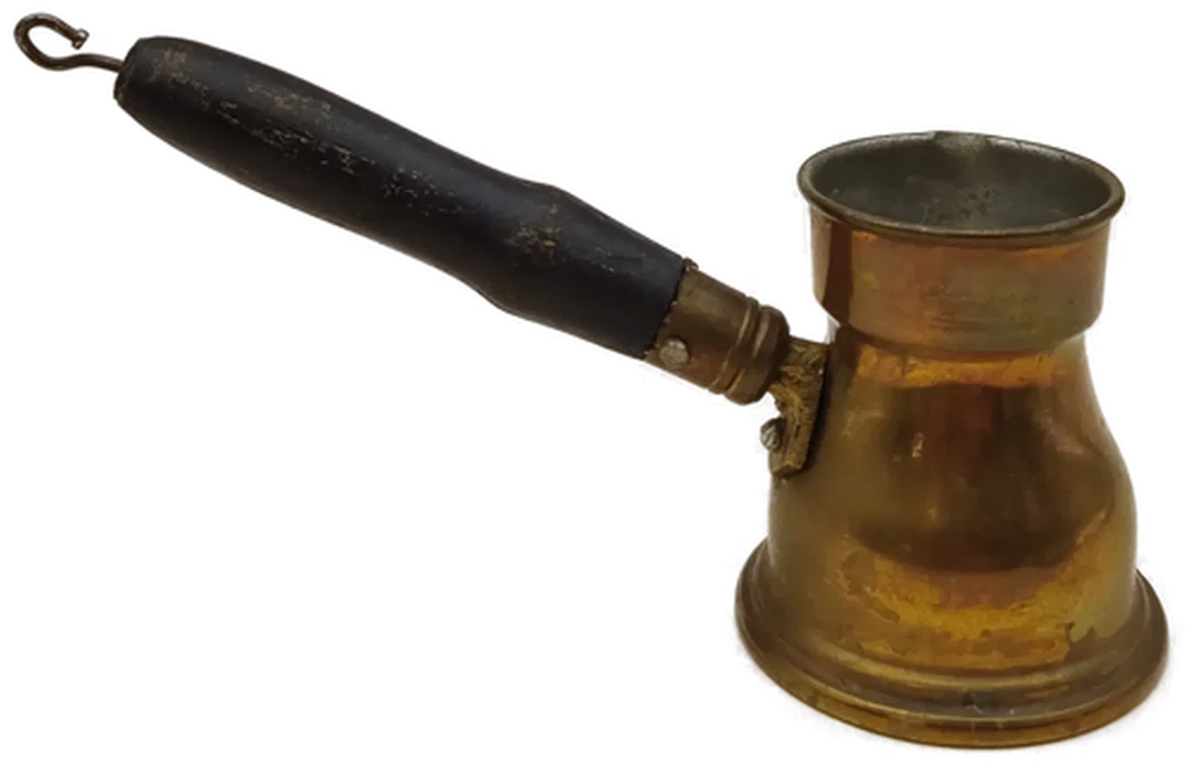 Traditionelle Mokkakanne aus Messing mit Holzgriff  – Bild 4