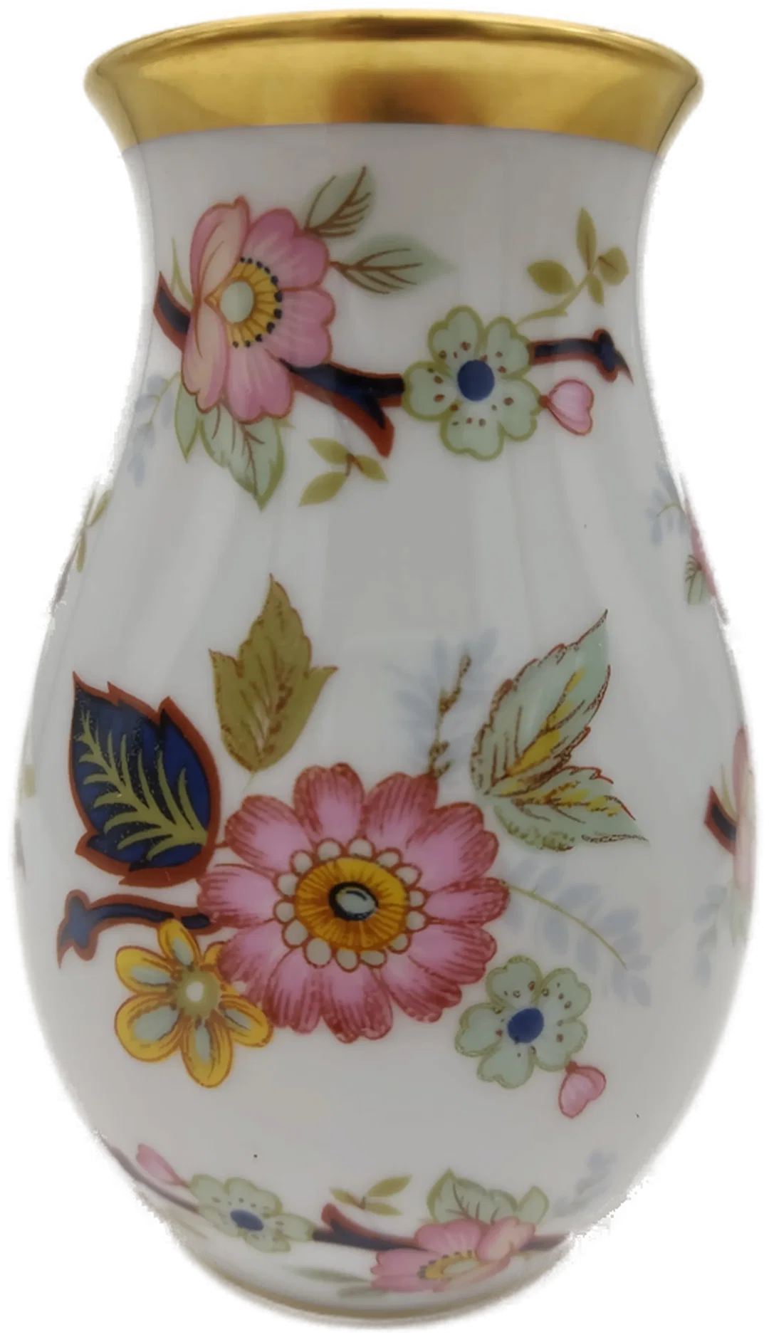 Vase von Royal Porzellan Bavaria mit Blumendekor und Goldrand  - Bild 4