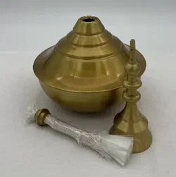 Traditionelle indische Messing-Öllampe  - Bild 3