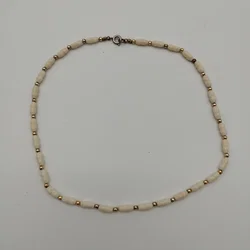 Strand-Halskette mit goldenen Details - ca. 40cm - Bild 3
