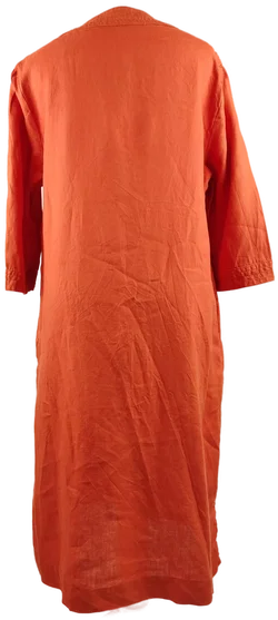 Bonita Midikleid Orange Leinen XXL | Sommerabend-Charme – Vorschau 3