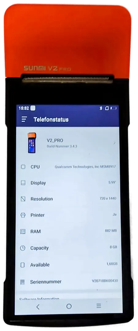 SUNMI V2 Pro Mobiles POS Terminal 5,99" Drucker & Scan-Cam USB-C – Bild 3