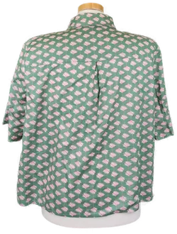 United Colors of Benetton Herren Kurzarmhemd grün mit Löwenzahnmuster Gr. XL - Bild 2