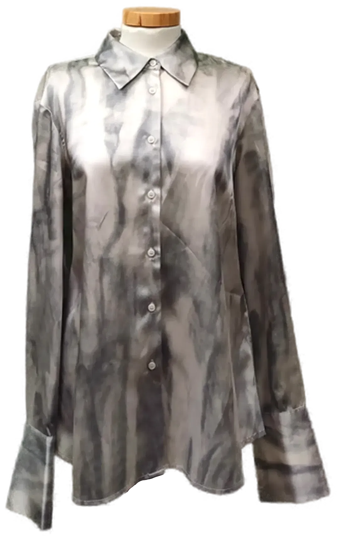 Sisley Damenhemd grau gemustert in Gr. M - Bild 1