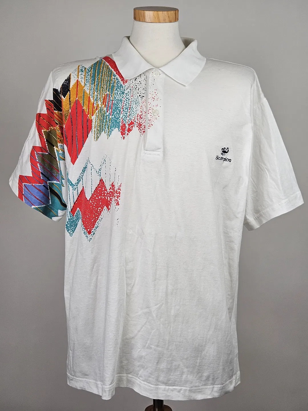 Vintage Scorpion Tennis Collection Herren T-Shirt, weiß - Gr. XXL  - Bild 1