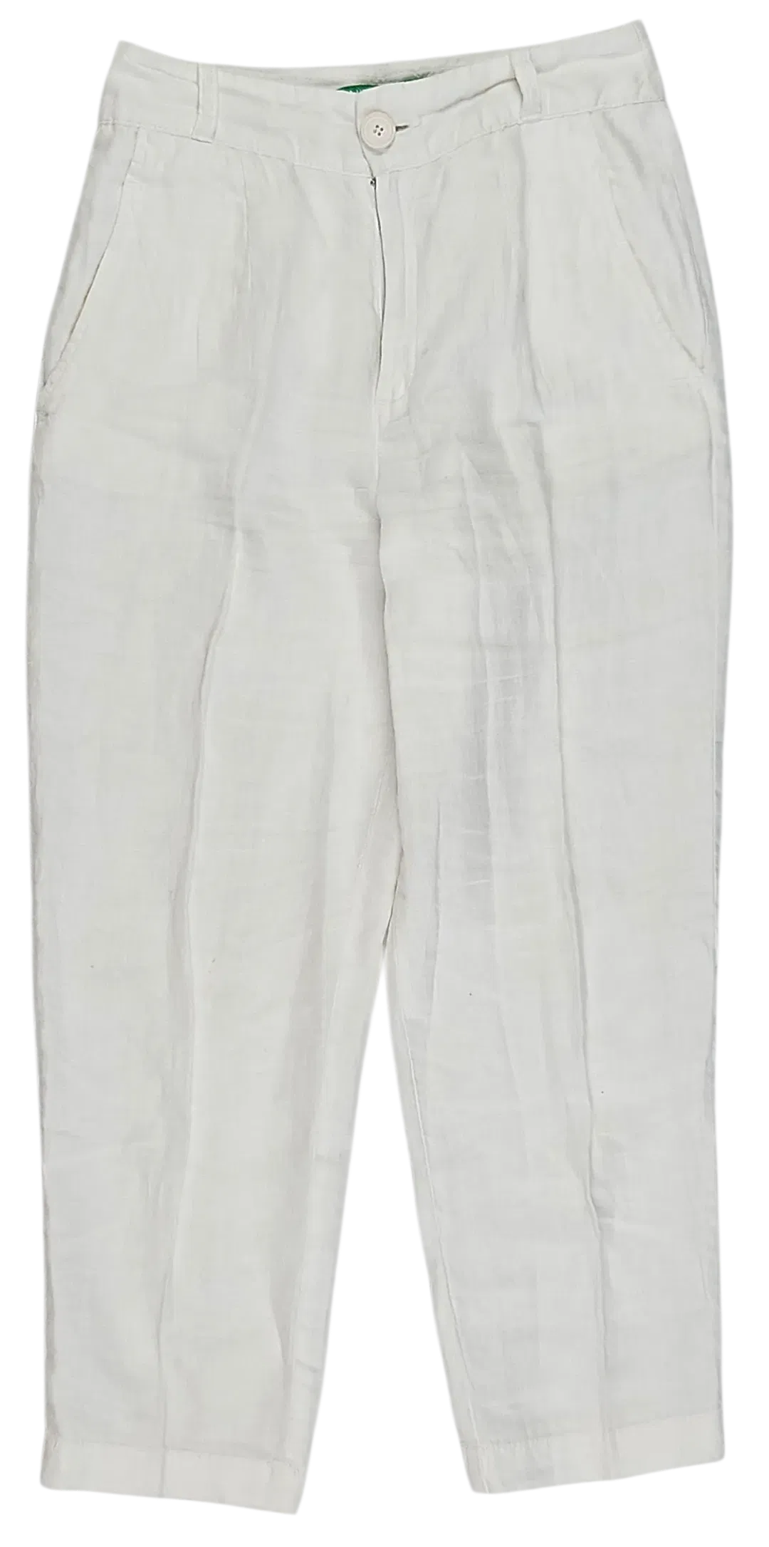 United Colors of Benetton Damen Leinen Hose, weiß - Gr. DE 34 - Bild 1