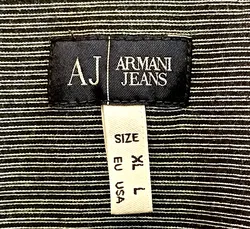 Armani Jeans Herren Poloshirt schwarz/weiß gestreift Gr. EU XL - Bild 3