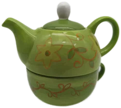Set: kleine Teekanne + Tasse, Keramik; Mount Everest Tea Company